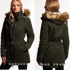 Superdry Microfibre Windparka Green Jacket Sz XS